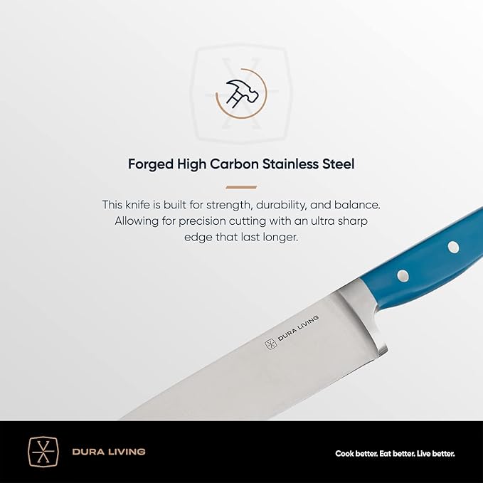 7-Inch Santoku Knife - Razor-Sharp High-Carbon Stainless Steel Blade, Forged Ergonomic Riveted Handle, Chef Knife for Chopping, Slicing & Dicing, Multipurpose Kitchen Knife, Home Chef