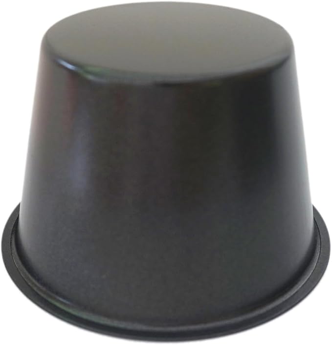 Popover Pans Nonstick 6 Packs, Individual Larger Muffin, Versatile Round Baking Cups for Popover, Muffins, Quiche, Tarts, Cupcakes, Pudding - Carbon Steel, Black