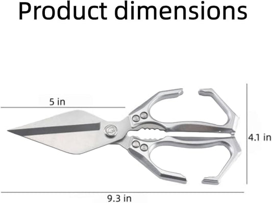 Meat Scissors, Stainless Steel Kitchen Shears Heavy Duty, Multifunctional Heavy-Duty Kitchen Shears - Professional Cutting Tool for Poultry,Seafood,Bones, Herbs and Food Preparation (Black)