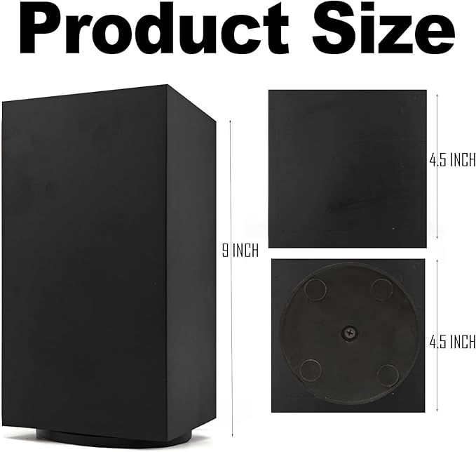 Resafy Black Magnetic Knife Wooden Block 360 Rotatable Knife Holder Rack Magnetic Stands with Strong Enhanced Magnets Kinves Strip