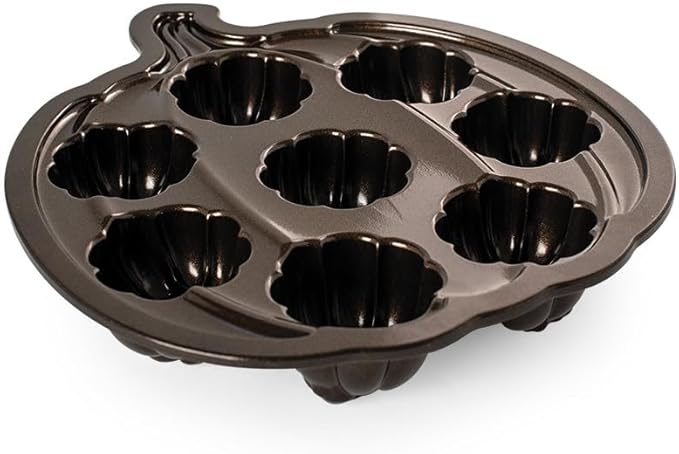 Nordic Ware Lil' Pumpkins Cakelet Pan, 2 Cup Capacity, Bronze