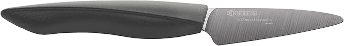 KYOCERA ZK-075 BK Innovation Ceramic Kitchen Knife, Black, 3" PARING