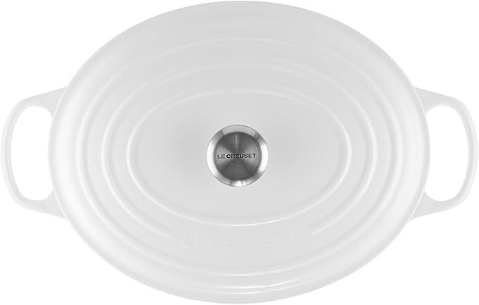 Le Creuset Enameled Cast Iron Signature Oval Dutch Oven, 9.5 qt., White