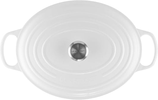 Le Creuset Enameled Cast Iron Signature Oval Dutch Oven, 9.5 qt., White