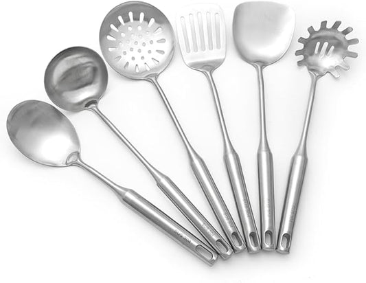 304 Stainless Steel Kitchen Utensils Set 6 Pcs Cooking Utensil, Spatula, Soup spoon, Leaking shovel, Kitchen Tools Set (6 Pieces Set)