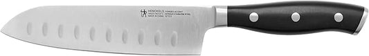 HENCKELS Forged Accent Razor-Sharp Hollow Edge Santoku Knife 5 Inch, German Engineered Informed by 100+ Years of Mastery,Black
