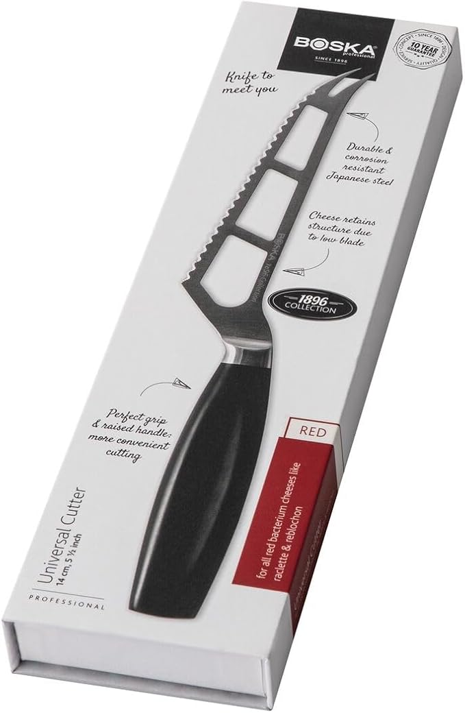 BOSKA Universal Cheese Cutter Red - Professional Cheese Knife - Premium quality - Multi-use - Serreted edge - 140 mm - HACCP Knife - For professional use