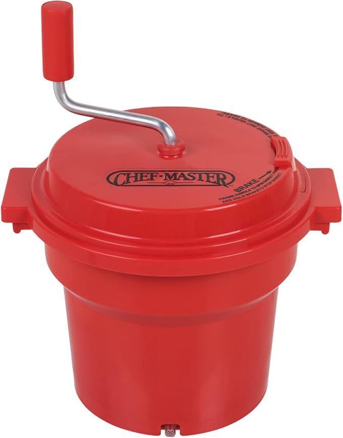 Commercial Salad Spinner 2.5 Gallon Capacity Salad Dryer to Remove Excess Water for Crisp & Fresh Sealed Gearbox Built-in Brake System with Durable Spinner Mechanism for Restaurants Kitchen & Catering