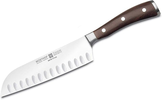 WÜSTHOF IKON Blackwood 7" Hollow Edge Santoku Knife