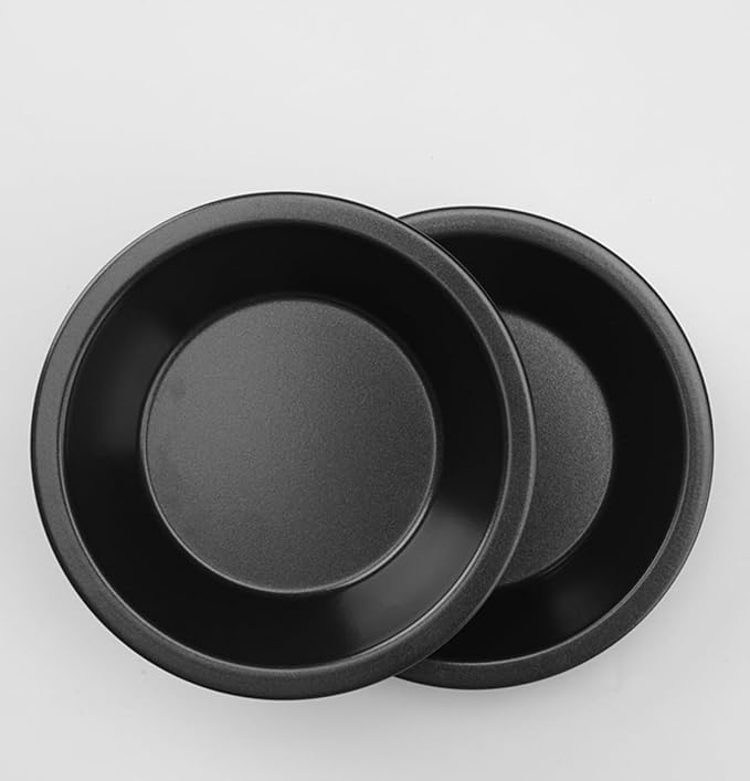 Small Pie Pans 4 1/3 Inch Mini Round Bread Cake Burger Buns Baking Pans for Oven Air Fryer Compatible with Instant Pot Nonstick Carbon Steel BPA Free 6 Pack