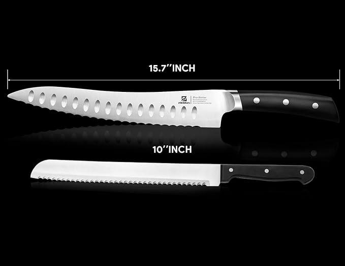 Resharpenable Bread Knife, 10 Inch Multifunction Serrated Knife for Homemade Bread, Razor Sharp Sourdough Slicing with Innovative Wavy Edge for Efficient Cutting, Baking & Wedding Gifts