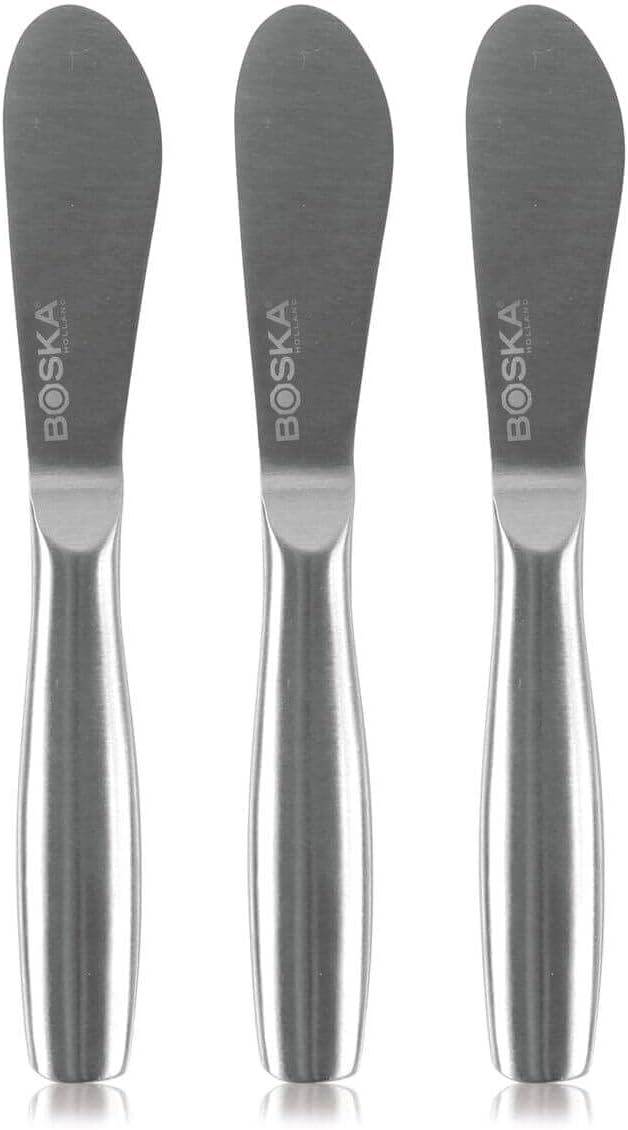 Boska Mini Spreading Knife Set - Butter knife Copenhagen Stainless Steel Multi-purpose Spreading Knives - Used for Cheese, Butter, Jam, Pastry, and Other Kitchen Daily Spreader Knife - 3 Pieces