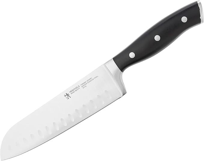 HENCKELS Forged Accent Razor-Sharp 2-pc Knife Set, Santoku Knife 5 Inch, Santoku Knife 7 Inch, German Engineered Informed by 100+ Years of Mastery,Black