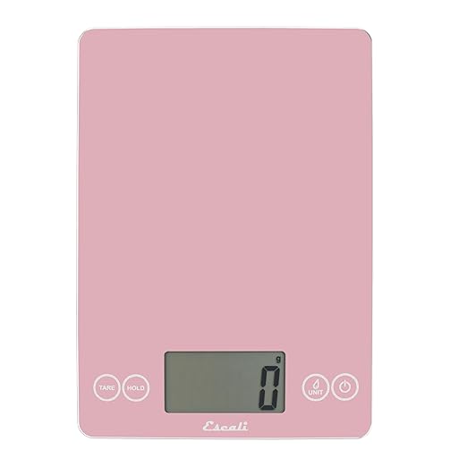 Escali Arti Classic Digital Coffee Scale Espresso Scale and Countertop Food Scale, 15-Pound Capacity, Pink