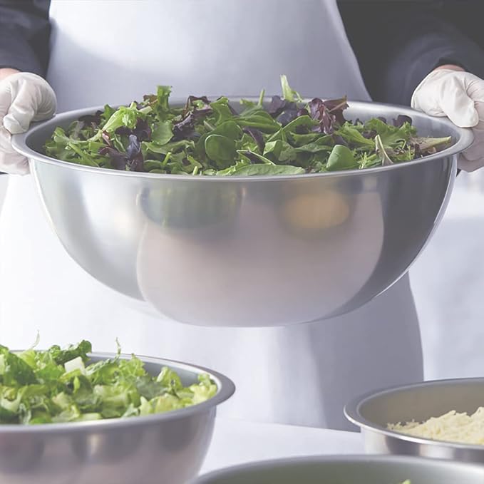 Betolla 13 Quart Heavy-Duty Stainless Steel Mixing Bowl – 22 Gauge (0.8 mm) Flat Base Prep Bowl with Curved Lip for Baking, Cooking & Food Prep