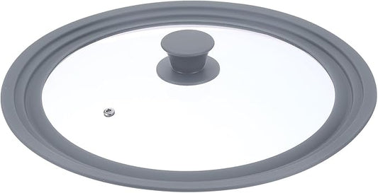 uxcell 1Pcs Universal Lid for Pot Fit 11, 12, 12.5 Inch Diameter Cookware, Replacement Pan Lids with Heat Resistant Silicone Rim, Steam Vent Pan Lid for Pots, Frying Pans, Skillets, Gray
