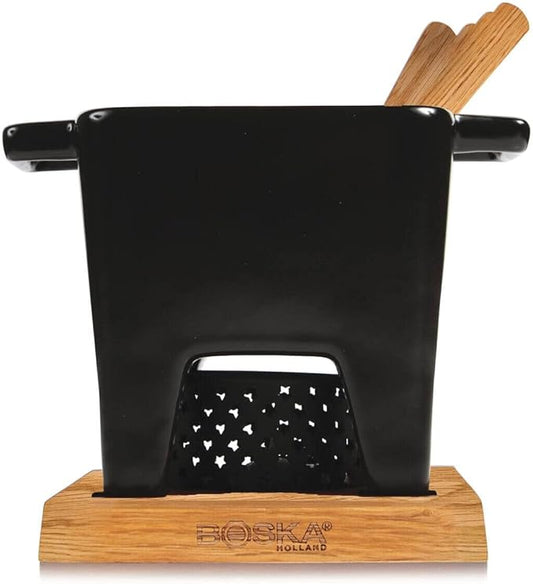 Boska Tealight Tapas Fondue Set - Best for Cheese or Chocolate - Microwave Safe Ceramic Hot Pot Chocolate Fountain Snack - Wedding Registry Items Small Kitchen Appliances - 440 mL Pro Collection