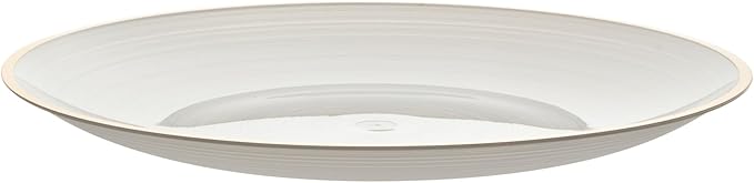 Restaurantware Plastic Plates 20 Pcs 7.25" Gold Rimmed Disposable Plates Heavy-Duty White Translucent Rippled Plastic Dinner Servers for Party, Weddings, Salads, Desserts, and Appetizers