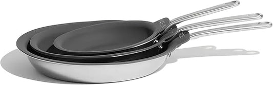 Made In Cookware - 3 Piece Set (Includes 8",10",12") Frying Pan Protectors - Graphite - Molded Silicone - Dishwasher Safe