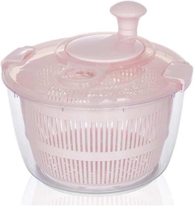 5L Salad Spinner - Best Rated Vegetable & Fruit Dryer Bowl with Lid, Upgrade Anti-Crack & Heat-Resistant Material, Non-Slip Base, Easy Detachable for Cleaning(pink)