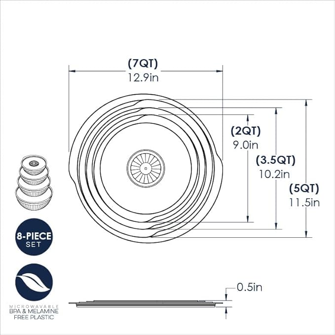 Nordic Ware Prep and Serve Mixing Bowls Set, 8-Piece, Earth-Tones