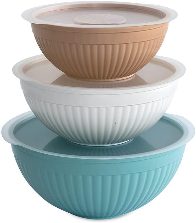 Nordic Ware Prep and Serve Mixing Bowls Set, 6-Piece, Earth-Tones