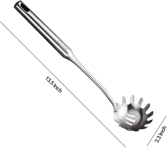 Spaghetti Spoon,304 Stainless Steel Pasta Spoon,Silver/13.8Inch