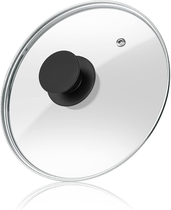 Wadaza Pan Lid 8 Inch - Tempered Glass Pot Lid - Oven Safe Replacement Glass Lid for Frying Pan Wok Pot Skillet