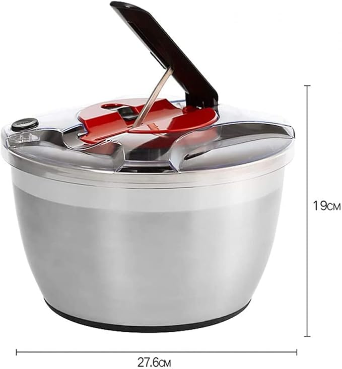 Salad Spinner Salad Machine, Rotating Bottom for Fruit and Vegetable Dryer Non-Slip Design with Lid and Water Filter Basket Lockable Handle