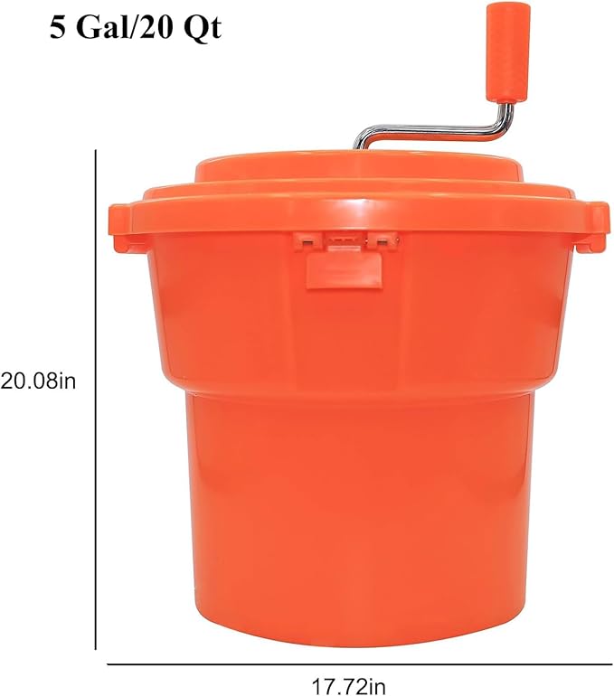 Hakka Restaurant Salad Spinner, 5 Gal/20 Qt Commercial Salad Spinner Large & Lettuce Dryer for Vegetable Friuts