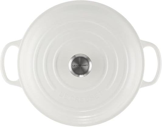 Le Creuset Enameled Cast Iron Signature Braiser, 3.5 qt., White