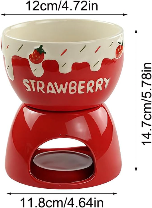 Chocolate Melting Cup, Chocolate Fondue Mug, Personal Ceramic Cheese Melting Cup, Butter Melt Fondue Mugs Set For Dinner Appetizer Sauce Cheese Candy Bread Caramel Birthday Wedding Picnics Party Cooks