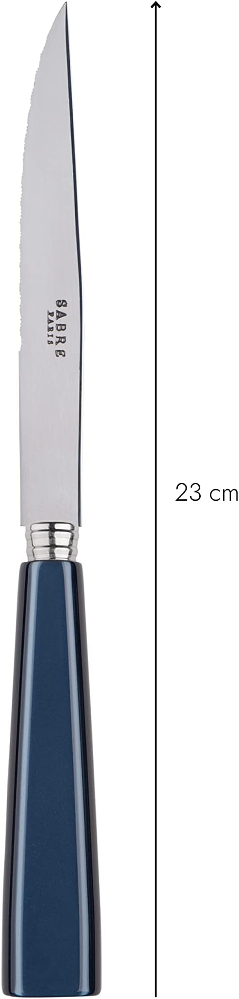 Set of 6 Serrated Steak Knives - Icône Collection - Meat Knives - Stainless Steel & Acrylic - Dishwasher Safe - Midnight Blue