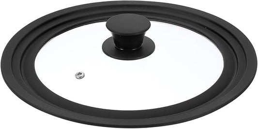 uxcell 1Pcs Universal Lid for Pot Fit 8.5, 9.5, 10 Inch Diameter Cookware, Replacement Pan Lids with Heat Resistant Silicone Rim, Steam Vent Pan Lid for Pots, Frying Pans, Skillets, Black