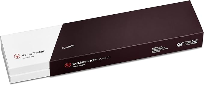 Wüsthof AMICI 7" Hollow Edge Santoku Knife, Tan