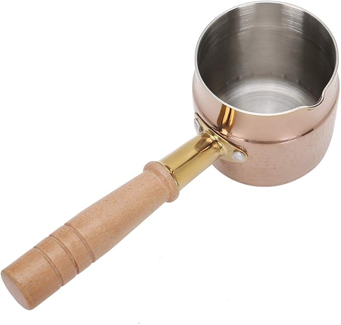 Stainless Steel Tiny Pot, Rose Gold Butter Milk Warmer Small Sauce Pan Mini Pots For Cooking Gravy Pot for Melting Chocolate Candy
