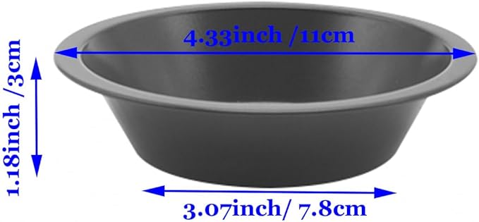 Small Pie Pans 4 1/3 Inch Mini Round Bread Cake Burger Buns Baking Pans for Oven Air Fryer Compatible with Instant Pot Nonstick Carbon Steel BPA Free 6 Pack