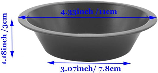Small Pie Pans 4 1/3 Inch Mini Round Bread Cake Burger Buns Baking Pans for Oven Air Fryer Compatible with Instant Pot Nonstick Carbon Steel BPA Free 6 Pack