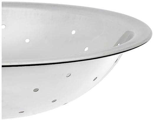Thunder Group SLMBP150 Mixing Bowl, 1-1/2 Quart Capacity, Perforated, Flat Bottom, Rimmed, Stainless Steel, Pack of 24