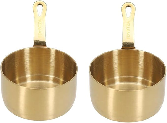Stainless Steel Mini Sauce Pan - Chocolate Melting Pot & Vinegar Dipping Bowl - 2PCS (100ML) for Coffee, Tea, Soup Warming