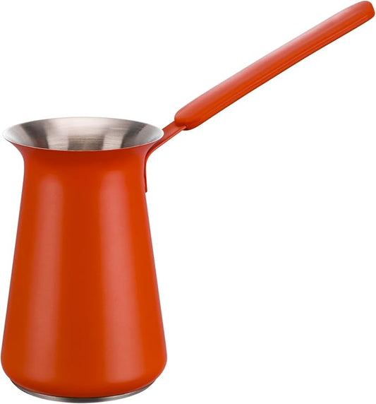 Turkish Coffee Pot - Gifts for Family &Friends,Cezve/Ibrik Coffee Pot for Stovetop,Briki Greek Turkish Pot with Heat-Resistant Rubber Handle,Milk Warming Pot,Arabic Tea Pot