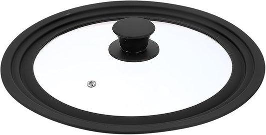 uxcell 1Pcs Universal Lid for Pot Fit 9.5, 10, 11 Inch Diameter Cookware, Replacement Pan Lids with Heat Resistant Silicone Rim, Steam Vent Pan Lid for Pots, Frying Pans, Skillets, Black