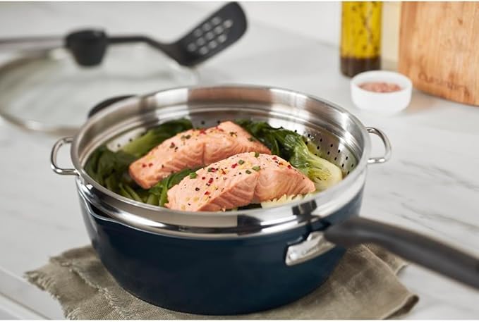 Cuisinart Preferred Pan 4-Pc Set - Nouveau Navy (4.5 Qt. Multi-Purpose Pan w/Cover, Steamer, Slotted Turner)