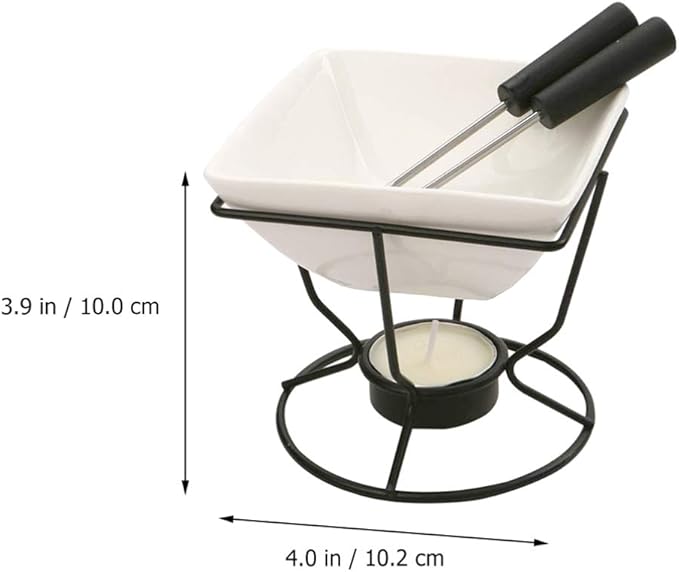 YARNOW 1 Set of Ceramic Butter Warmer Fondue Pot with Tealight Candle Chocolate Melt Pot Butter Cheese Melt Hot Pot for Cheese Chocolate