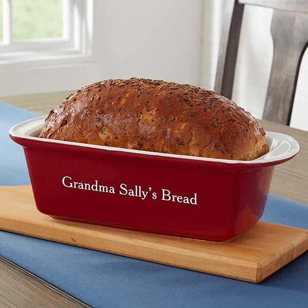Personalization Universe Classic Personalized Ceramic Loaf Pan, Stoneware Bakeware, Dishwasher Safe, Oven Safe, Ideal for Homemade Breads, Meatloaf, 1.5 Quarts, Baking Dish