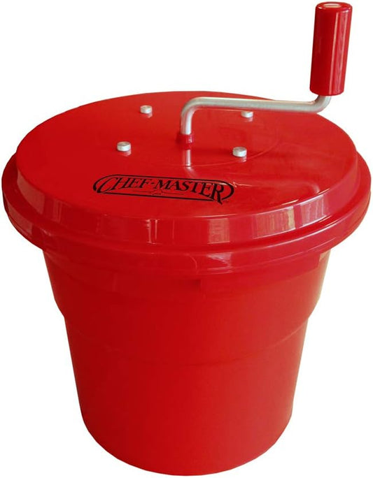 Chef Master Salad Spinner 5 Gallon Economy Salad Dryer, Large Capacity, Fits 5-6 Heads of Lettuce, Highly Durable Spinner Mechanism, Durable, 90008