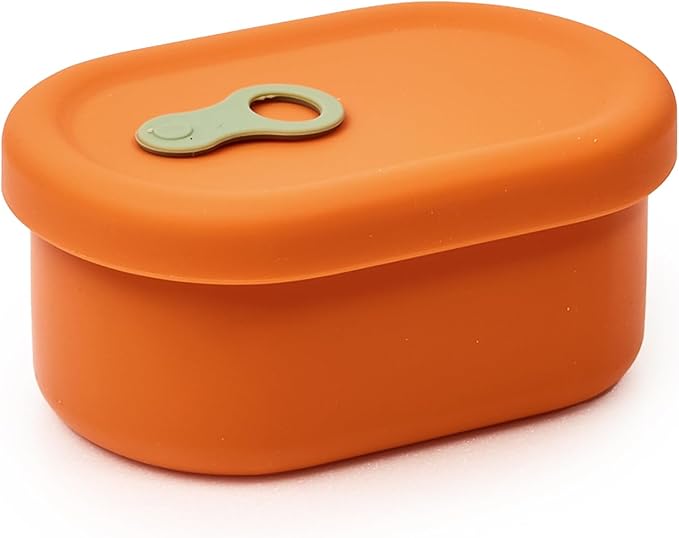 Premium Korean-Made Silicone Airtight Food Container with Steam Vent – BPA Free, Leakproof, Microwave & Freezer Safe Meal Prep. & Leftovers Storage (Mandarin Orange, 200ML)