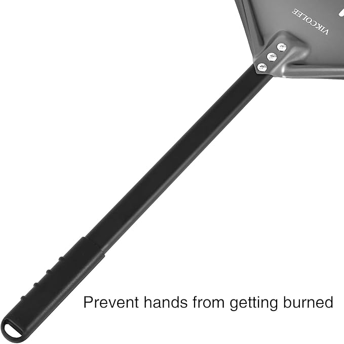 Perforated Pizza Peel, 14 x 16 Inch Rectangular Pizza Turning Peel, Professional Anodized Aluminum Turning Pizza Spatula, 34 inch overall