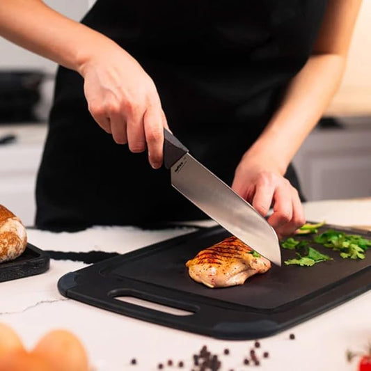 Zyliss Comfort Knife - Japanese Stainless Steel Blade - Non-Slip Contoured Handle for All Hand Sizes - Kitchen Tools with Safety Kitchen Blade Guards - Dishwasher Safe - 5.9" Santoku Knife