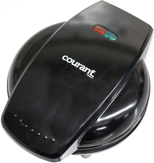 Courant Mini Donut Maker Machine for Holiday, Kid-Friendly, Breakfast or Snack, Desserts & More with Non-stick Surface, Makes 7 Doughnuts, Black